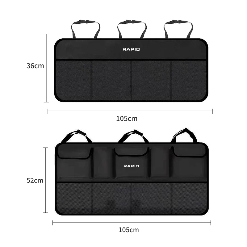 Car Backseat Storage Bag Trunk Waterproof High Capacity Organizer For Skoda Rapid Octavia Kodiaq Fabia Derivative Karoq Kamiq