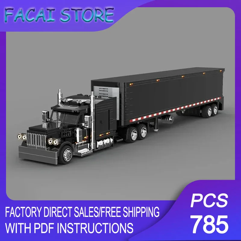 

Знаменитые автомобили: Конструктор MOC, модель Bilt 379, технические кирпичики, DIY-сборка, городской транспорт, грузовики, игрушка для подарка