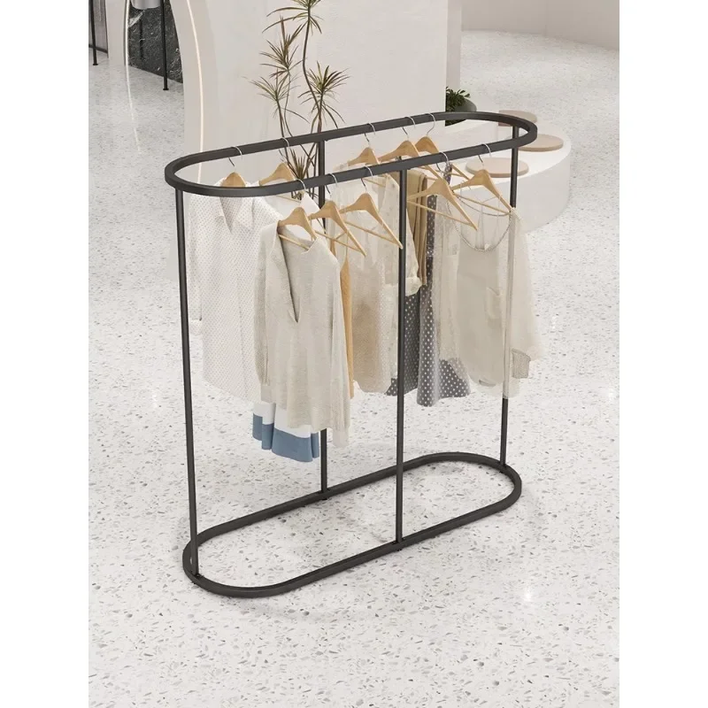 Wrought iron women's clothing Zhongdao rack oval window clothing store display rack floor-to-ceiling hanger display clothes rack