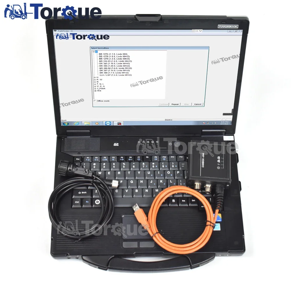 forklift truck diagnostic tool for Linde BT Canbox doctor with linde pathfinder software +CF53 laptop