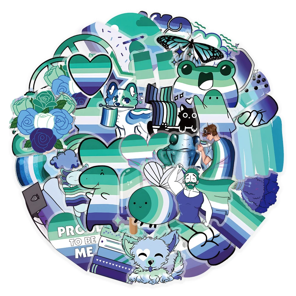 10/30/50pcs Cute Proud Frog Graffiti Stickers Transparent PET Cartoon Decals Water Bottle Luggage Phone Waterproof Sticker Toys