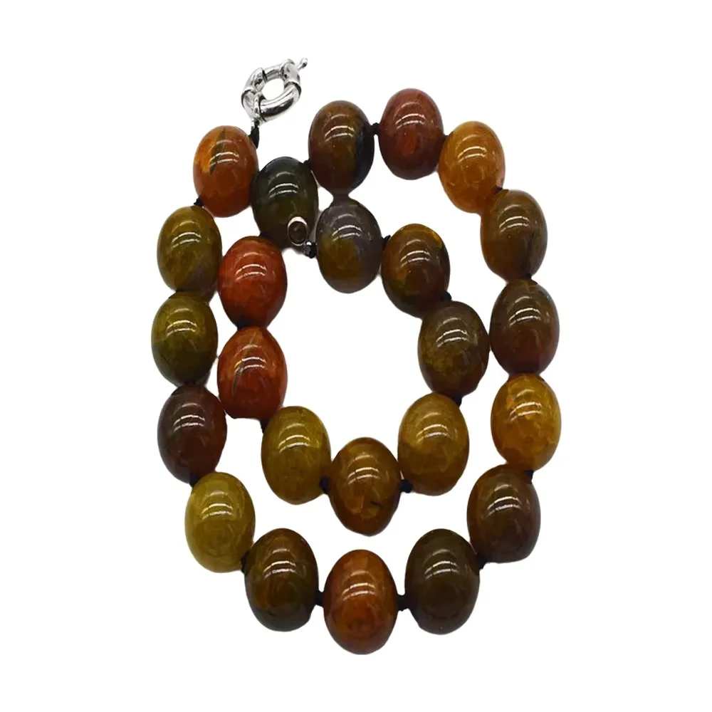 BROWN agate  paring round 12/14/16/18/20mm  necklace  wholesale beads 48cm FPPJ