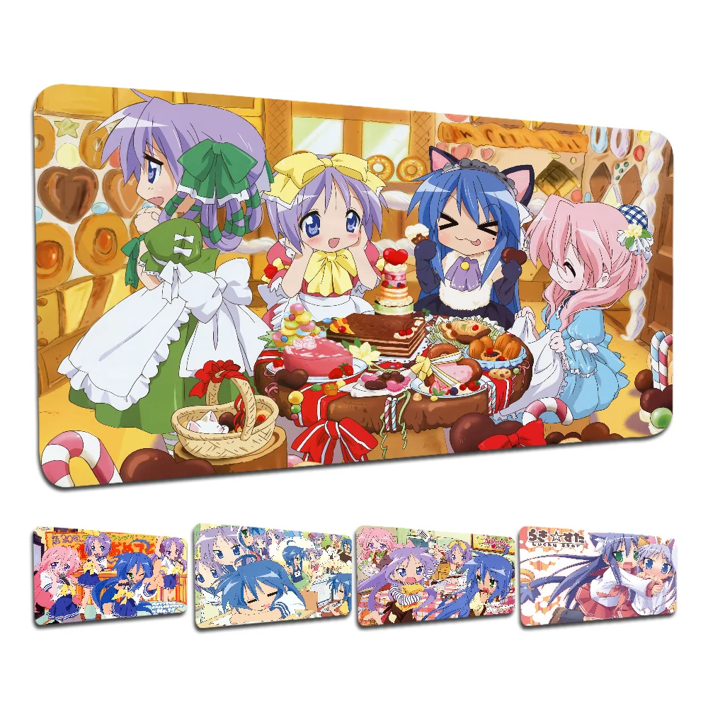 

Anime Lucky Star Kawaii Mousepad New Rubber Mouse Durable Desktop Mousepad Size For Game Keyboard Pad For Gamer