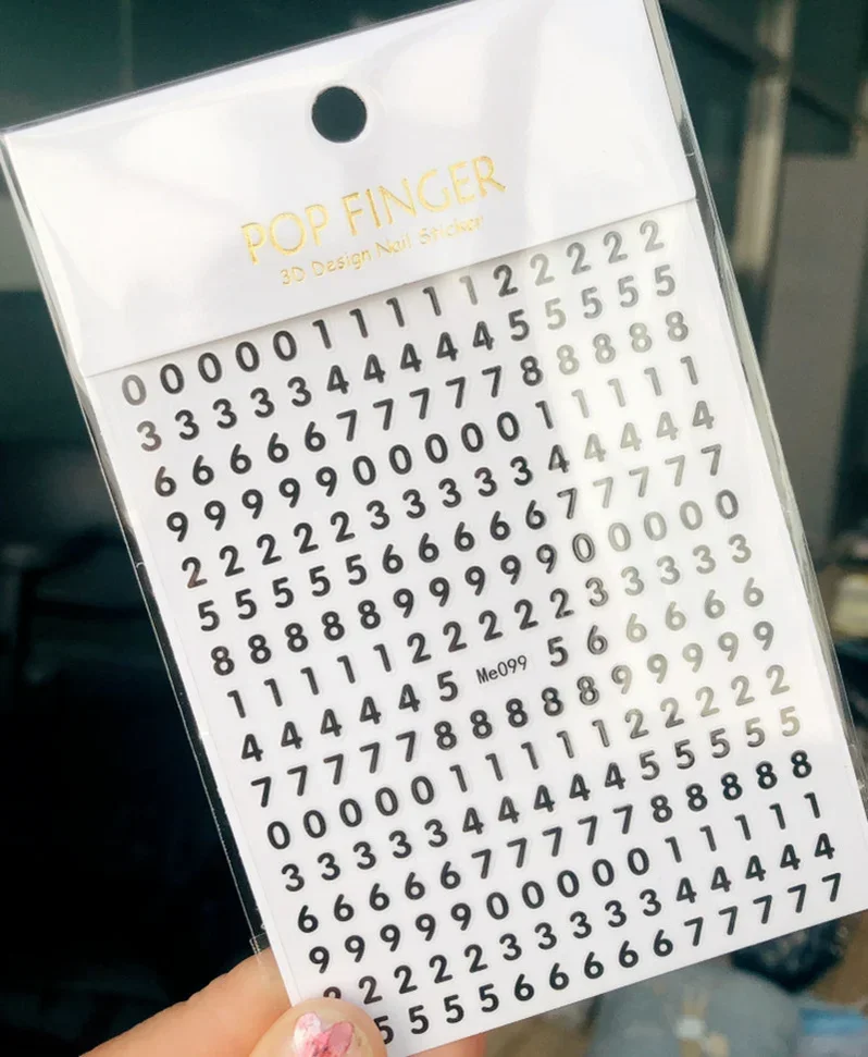 Newest Black Numbers English Letter Design 3d Self Adhesive Decal Slider DIY Decoration Manicure Tools Nail Sticker Accessories
