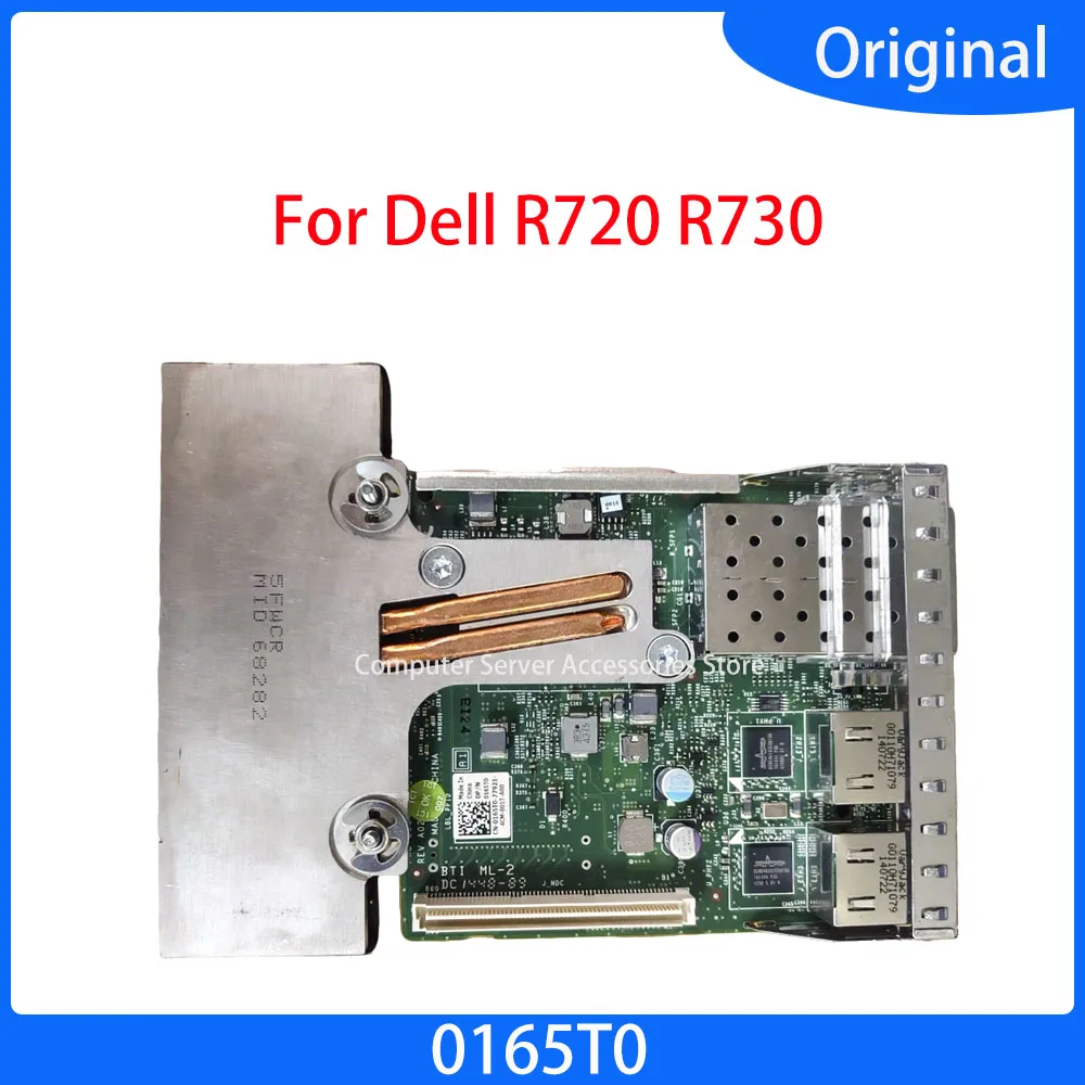 Original Network Card 0165T0 165T0 BCM57800S SFP+ 1G Electrical RJ45 +dual 10G Gigabit Optical Port for Dell R720 R730 Server