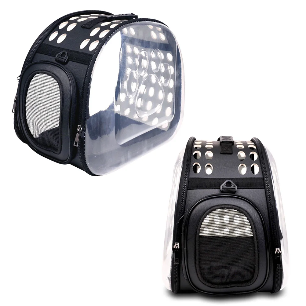 

Pet Carrier Breathable Portable Cat Carrier Foldable Transparent Package Travel Outdoor Puppy Carry Backpacks Cat Bag - Size L (