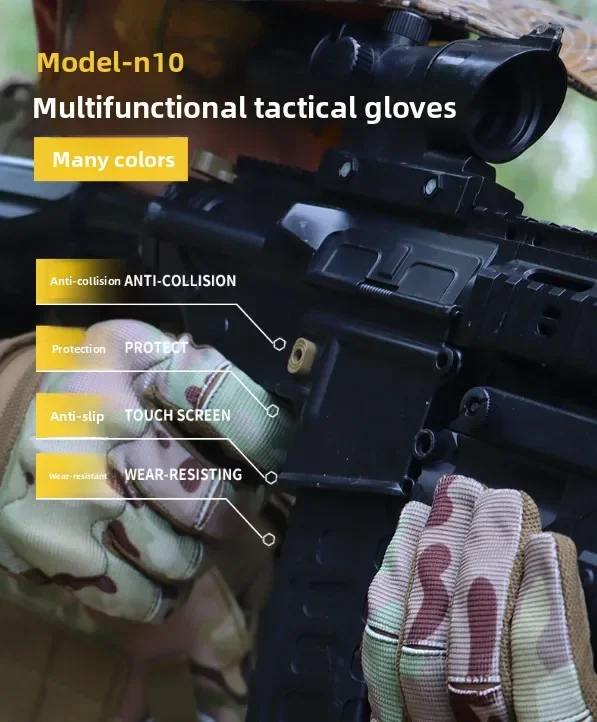 New Special Forces-Grade Full-Finger Tactical Gloves: Outdoor/Sports/Motorcycle Ready, Touchscreen-Friendly & Anti-Slip for Supe