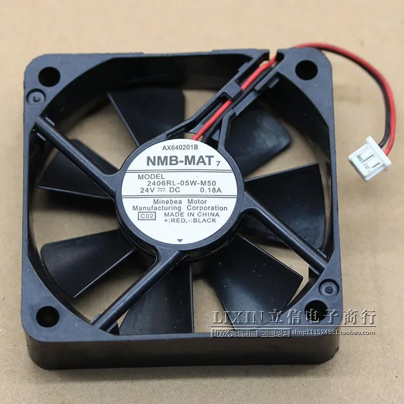 

NMB 2406RL-05W-M50 C02 DC 24V 0.18A 60x60x15mm 2-Wire Server Cooling Fan