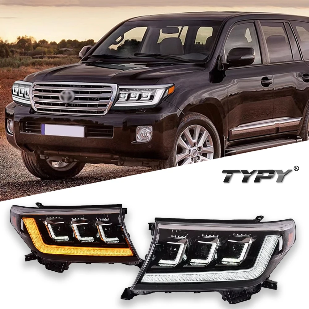 

Car For Toyota Land Cruiser Headlight 2008-2015 Upgrade Modified to New DRL Dynamic Turn Signal LED Headlight Auto Accessories