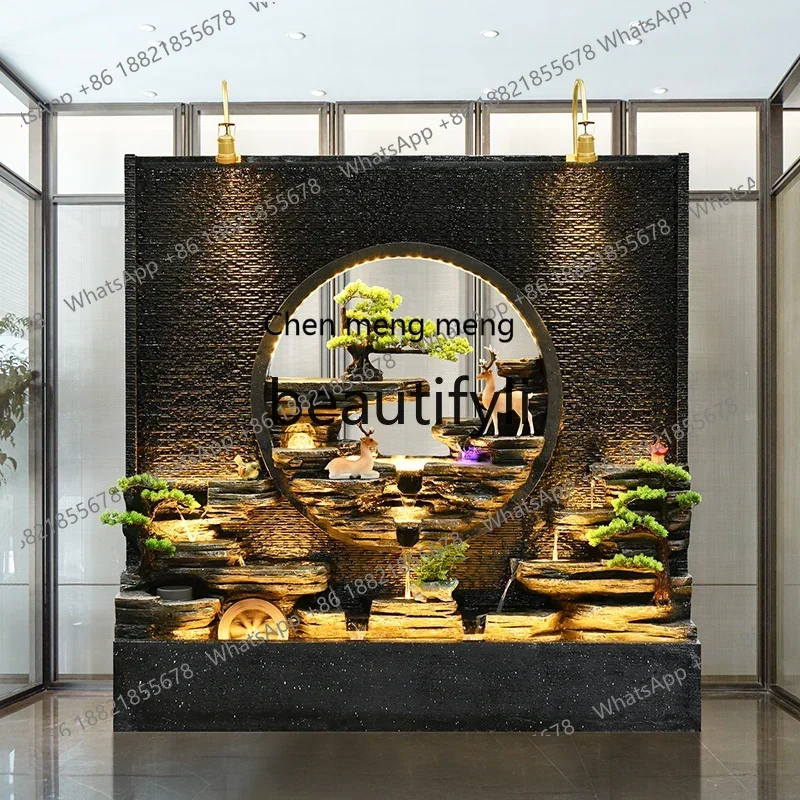 

D178 Water curtain wall, running water wall, fountain, indoor living room, entrance, outdoor courtyard landscape, fish pond orn