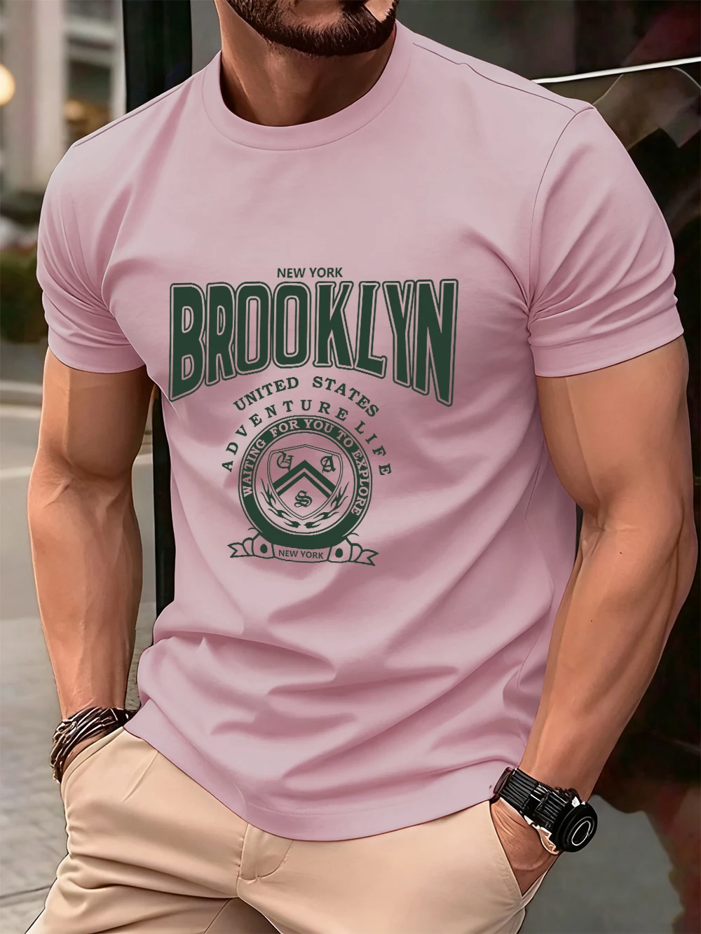 

Brooklyn United States Prints Men'S T-Shirt Cotton Summer O-Neck Short Sleeve Tops Oversized Soft T Shirt Casual Mens Clothes