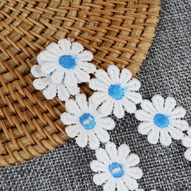 Daisy Flower Lace Trim Knitting Wedding Embroidered DIY Handmade Garment Sewing Supplies Crafts