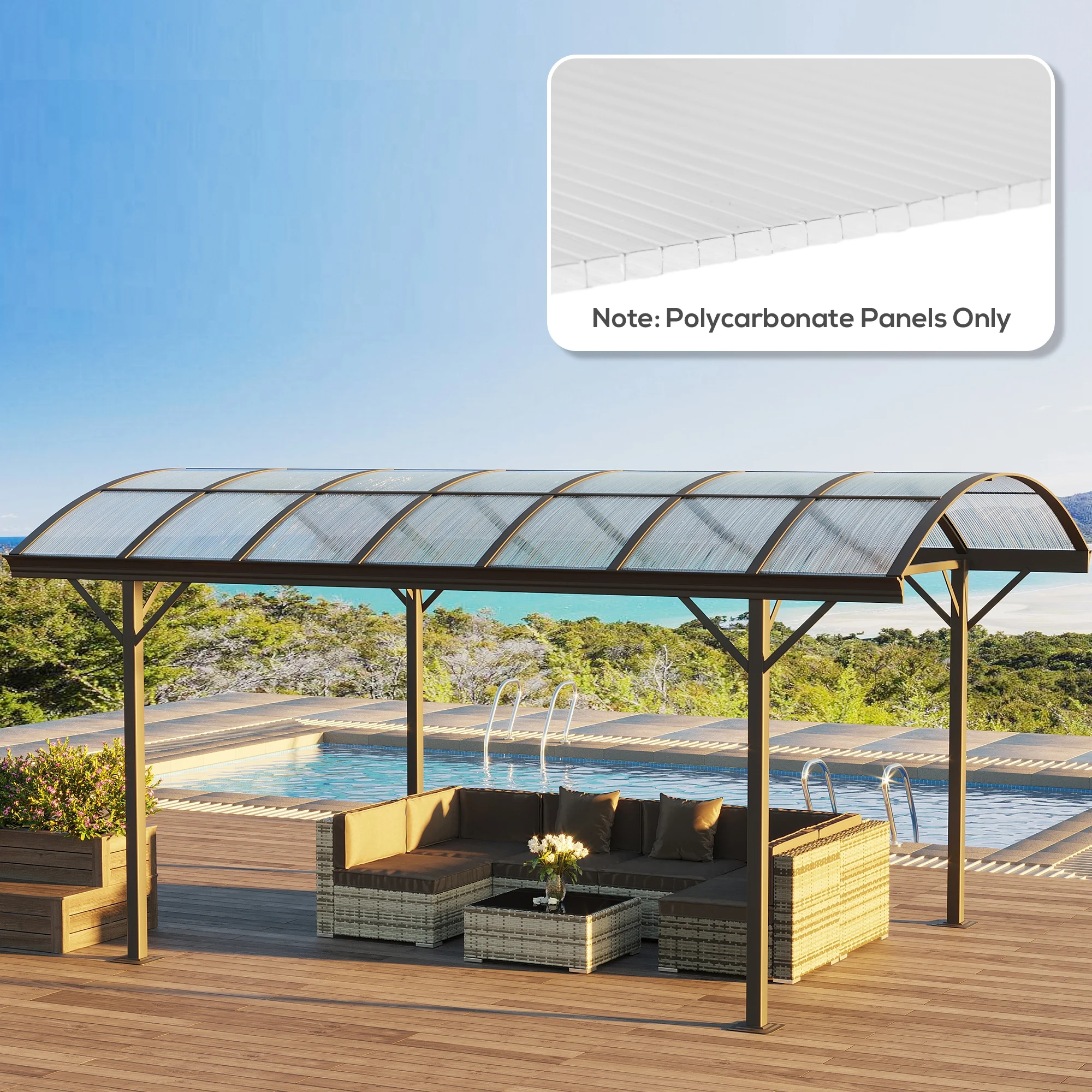14 Pieces Twin-Wall Polycarbonate Panels Waterproof UV Protected Polycarbonate Greenhouse Panels, 4  x 2  x 0.16