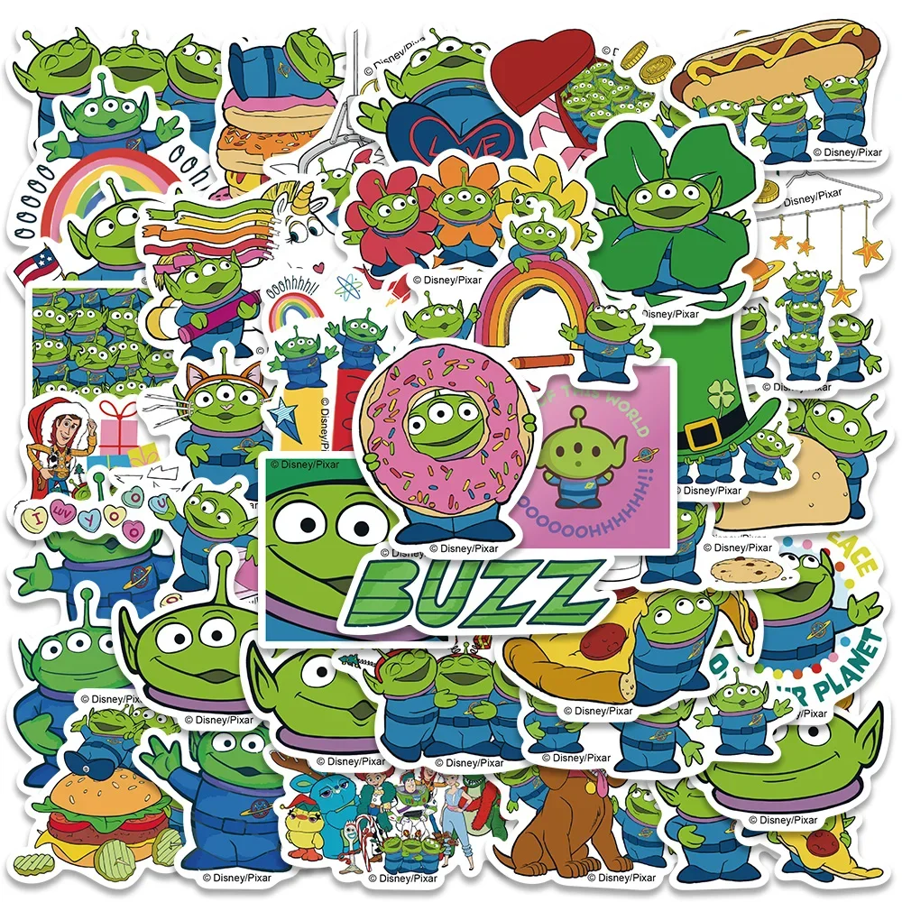 42PCS Disney Toy Story Alien Stickers Anime Decal Skateboard Laptop Motorcycle Cute Kawaii Cartoon Movie Sticker Pack Kids Toys