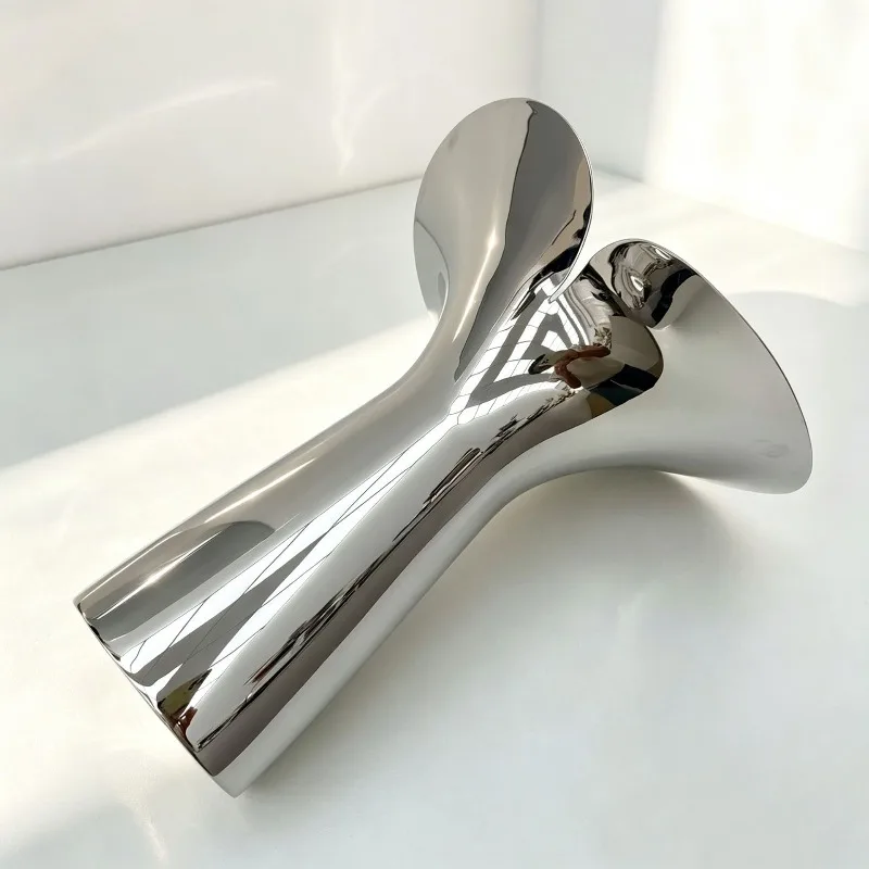 Nordic light luxury stainless steel flower ware home insert vase living room dining table room ornament soft decorative vase