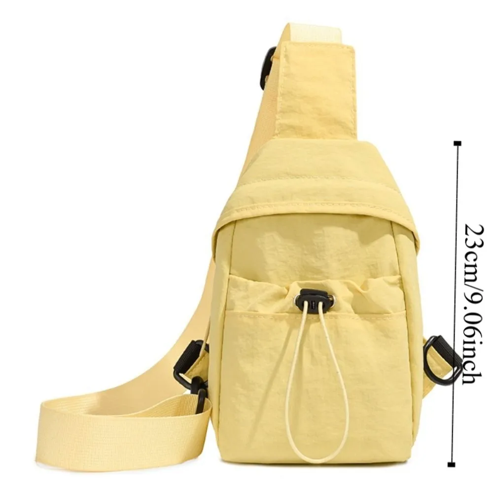Nylon Women's Breast Bag Crossbody Solid Color Mobile Phone Bag Drawstring Minimalist Shoulder Bag Running Sports Outdoor