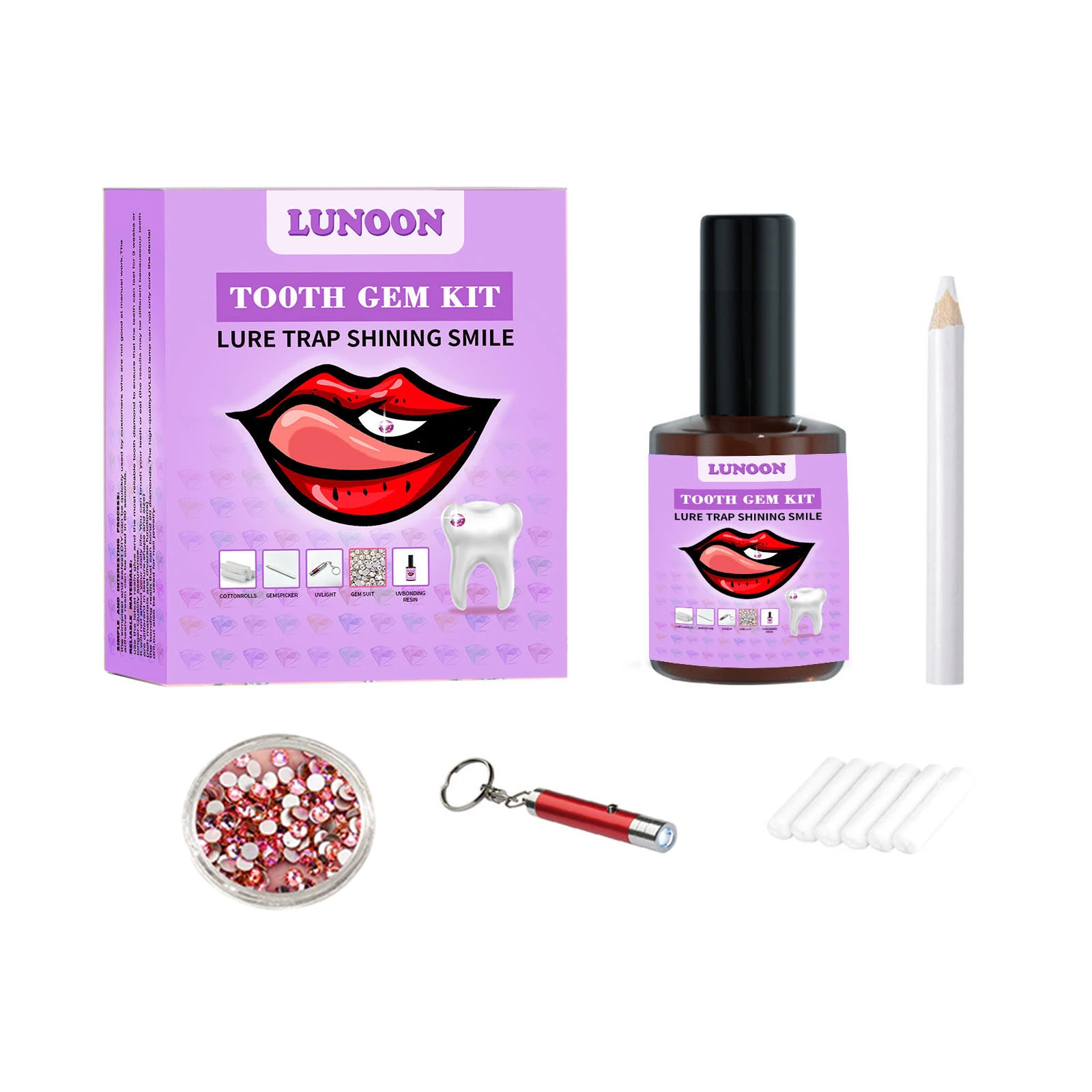 DIY Zähne Ornament Mit Aushärtung Licht Kleber Professionelle Dental Klebstoff Edelstein Kristalle Dekoration Einfach Zu Entfernen Unisex Dental Dezember