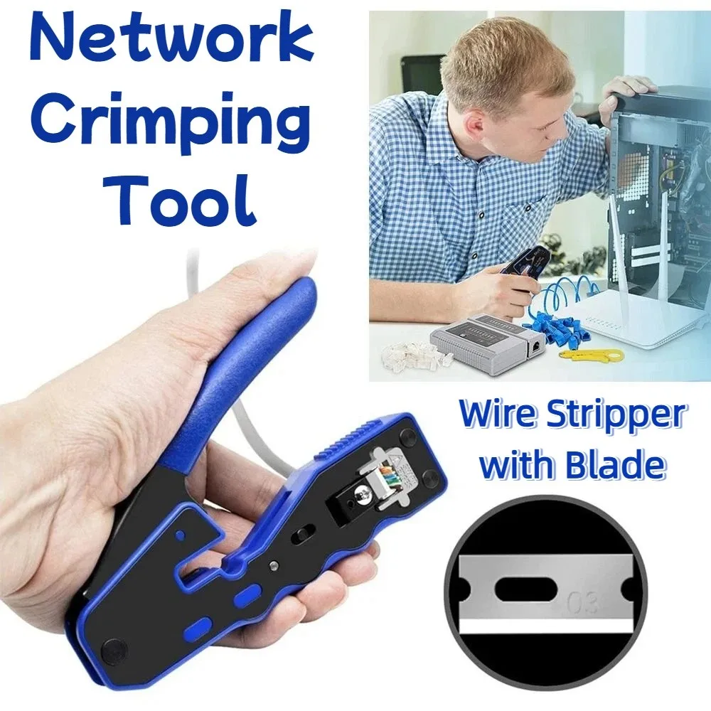 Wire Cutting Network Crimping Tool Pressing Wire Clamp Manual Pliers RJ45 Crimping Pliers Tool Cable Production Pressing Tool