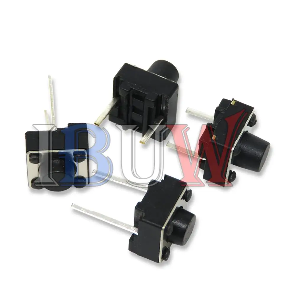 100PCS Button Touch switch button DIP 2pin Light touch switch DIP2 Touch High quality 6X6X4.3 6X6X5 6X6X6 6X6X7 2P