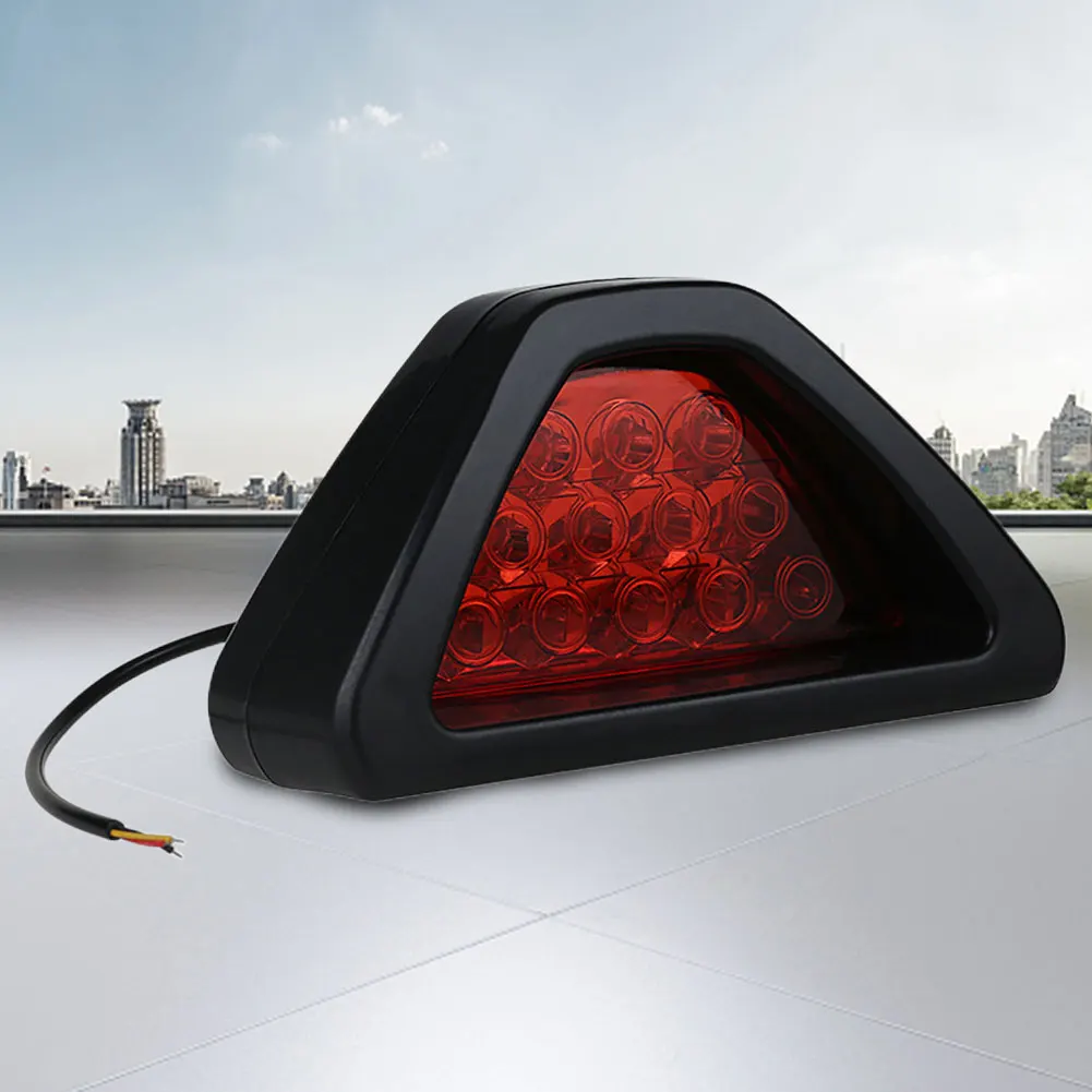 Universal Car Tail Lamp 12 LED Flash Warning Light Triangle Sporty LED Brake Light for Auto Vehicle SUV for Truck Car Motorcycle