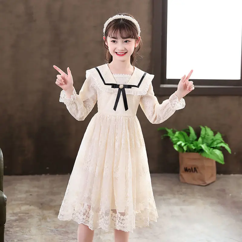 

Girls' Clothing 2024 New Western Style Children Thick Skirt Girl Princess Dress Autumn