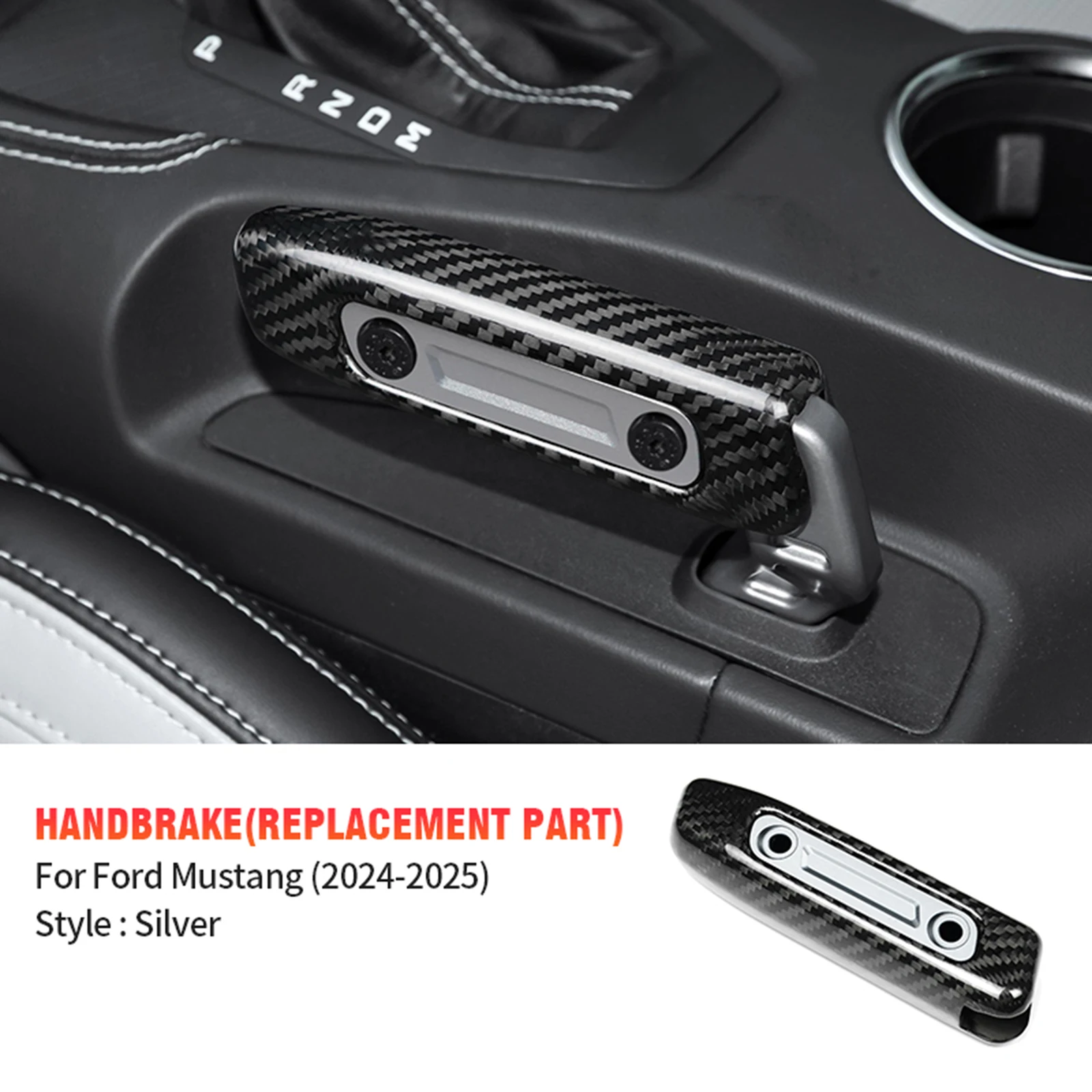 Car Interior Handbrake Bar Grip Handle Trim For Ford Mustang 2024-2025