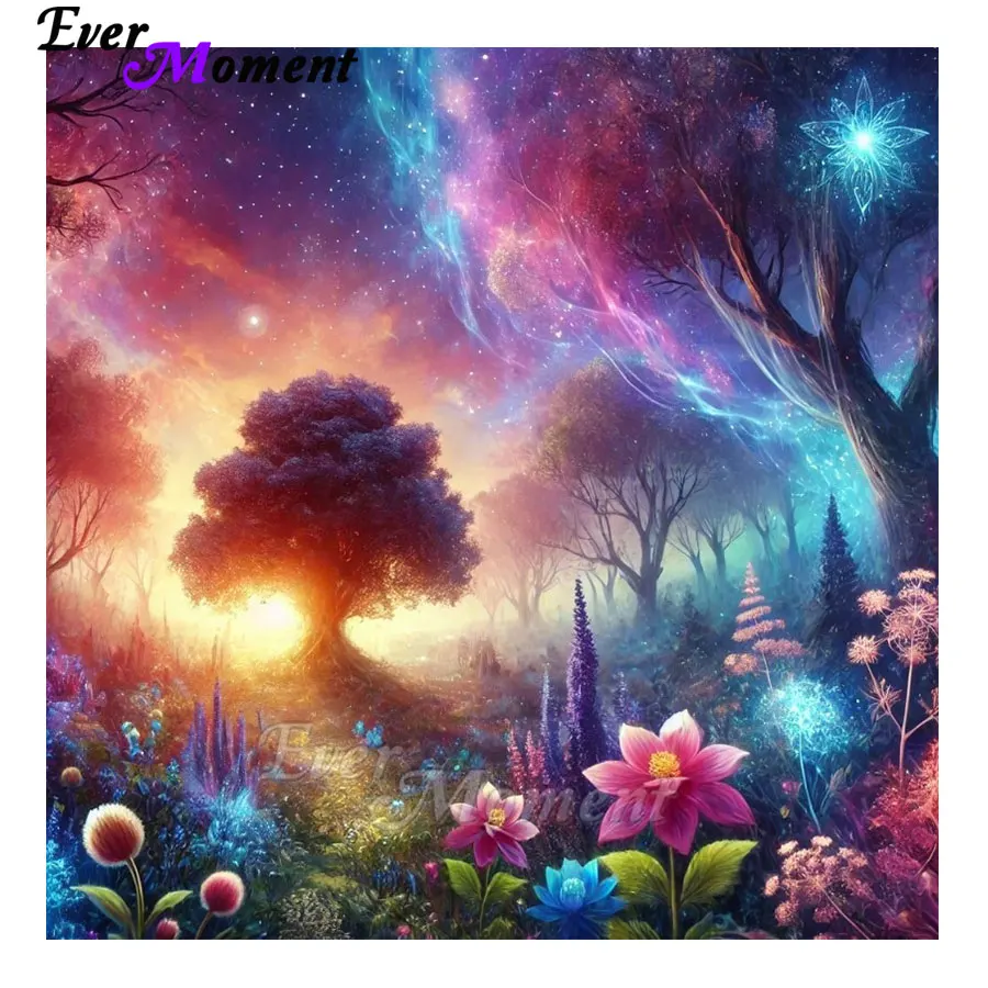 

Fantasy Forest and Flowers Landscape DIY Diamond Painting Cross Stitch Home Decor ASF2979