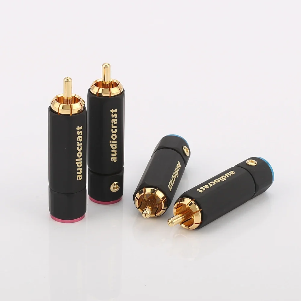 High Quality Paliccs Gold Plated RCA Plug Lock Collect Solder A/V Connector HIFI for DIY Cable