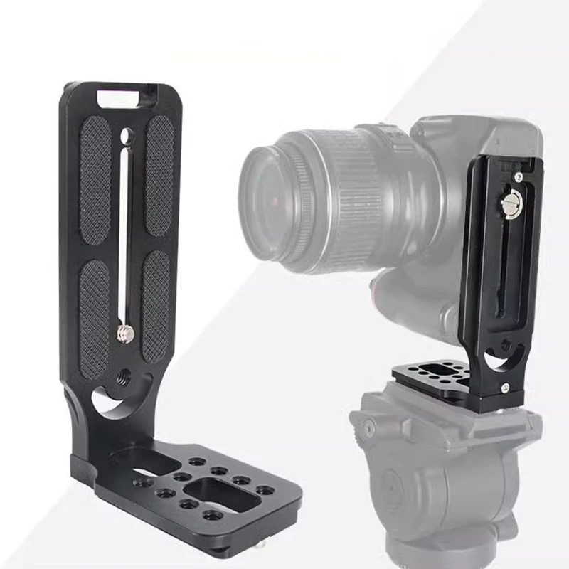 Universal Camera L Bracket Quick Release L-shaped Plate 1/4Inch Screw Aluminum Alloy Vertical Shot Bracket For Tripod Stabilizer