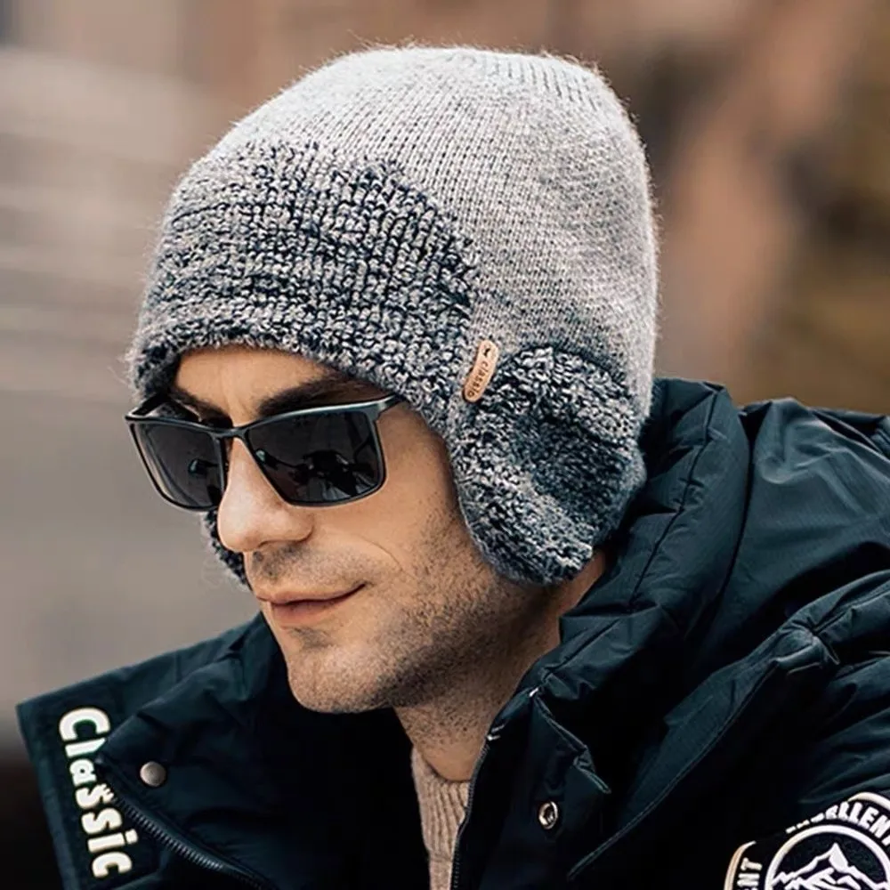 New Windproof Knitted Hat Coldproof Warm Ear Protection Hat Beanie Hat Unisex