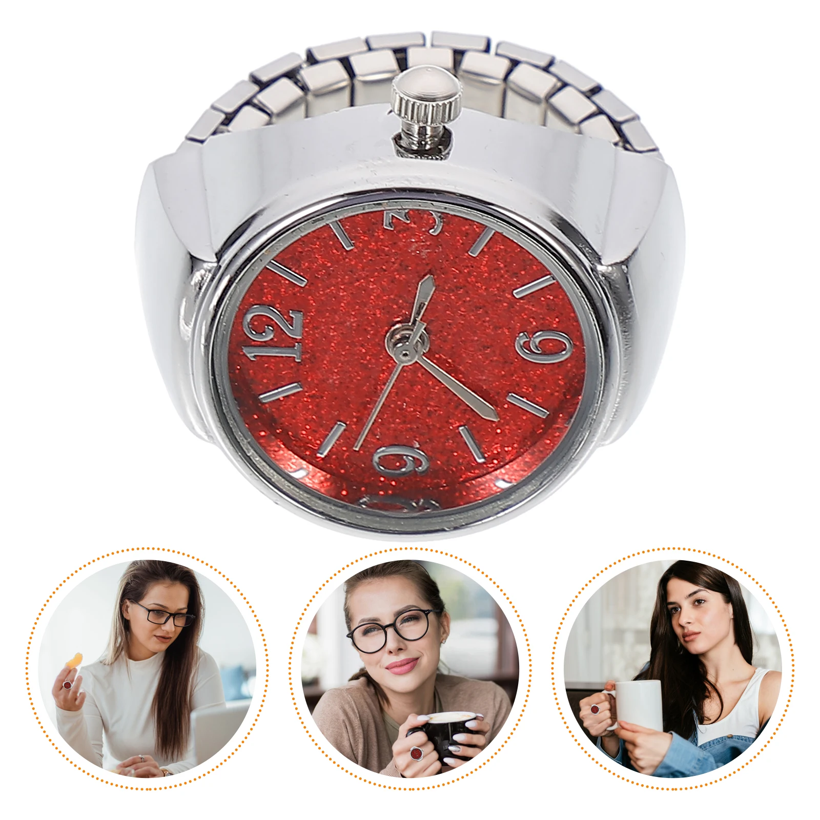 

Digital Ring Table Finger Watch Ladies Women Wrist Mens Zinc Alloy Quartz Casual Miss Ringdigital for