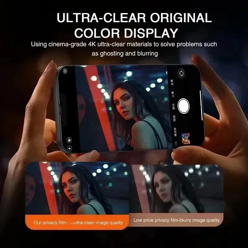 1-4 Piezas Vidrio Templado de Privacidad para iPhone 17 Pro Max 16 15 14 Pro 13 12 11 XR 16 Plus Instalación Fácil Protector de Pantalla Caja Sin Polvo 5