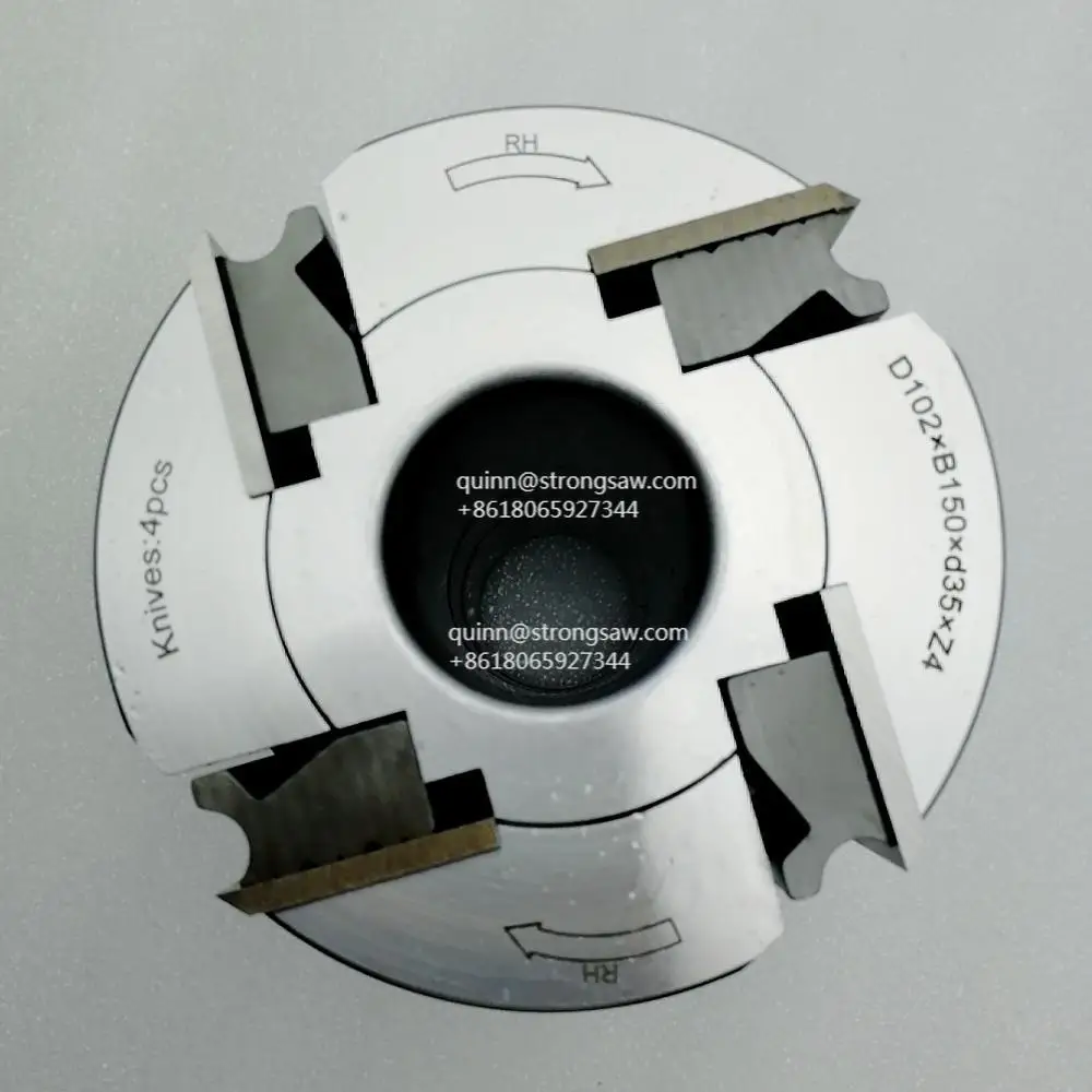 Imagem -03 - Corpo de Alumínio do Furo de 125 mm Diâmetro 30 mm 35 mm 40 mm 4-wing Hss Facas Shaper Cutterhead Espiral Plaina Quatro Cabeça de Cortador do Moldador Lateral