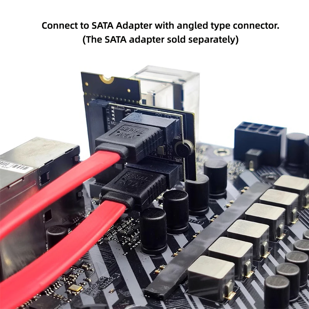 Ângulo direito adaptador de extensão Riser, 90 graus, perfil baixo, NGFF, chave A + E, PCI Express, macho para fêmea
