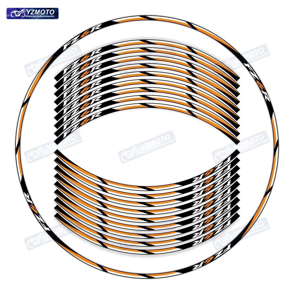 ل FZ6R دراجة نارية 17 بوصة الجبهة محور عجلات خلفي سباق ملصق مائي مقاوم للماء عاكس تعديل ملصقات حافة الزخرفية #5