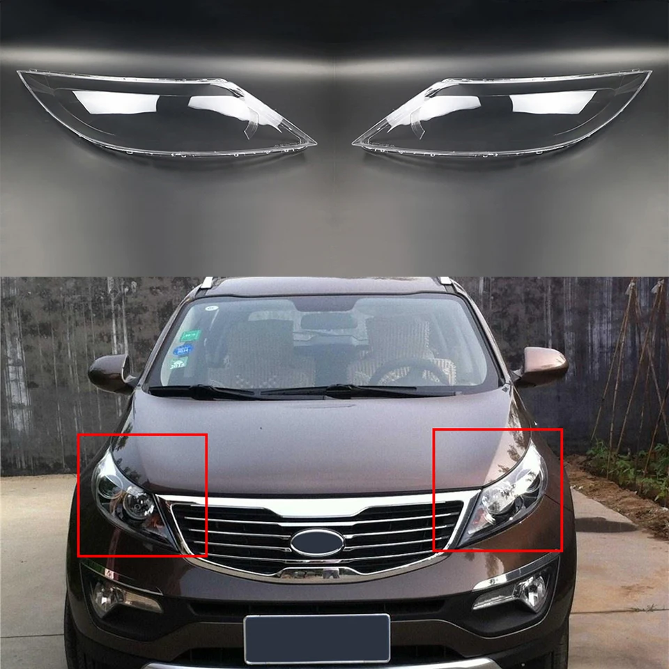 

1 Pair Front Headlight Shell Headlamp Lens Fit For Kia Sportage R 2009-2014 11