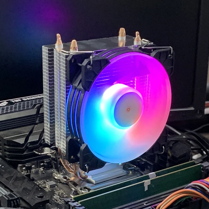 

X99 CPU Cooler 5V 3PIN ARGB Aura Sync Quiet CPU Fan 2Heatpipes For Intel LGA 1151 1155 1200 1700 2011 1366 X79 AMD AM3 AM4 AM5
