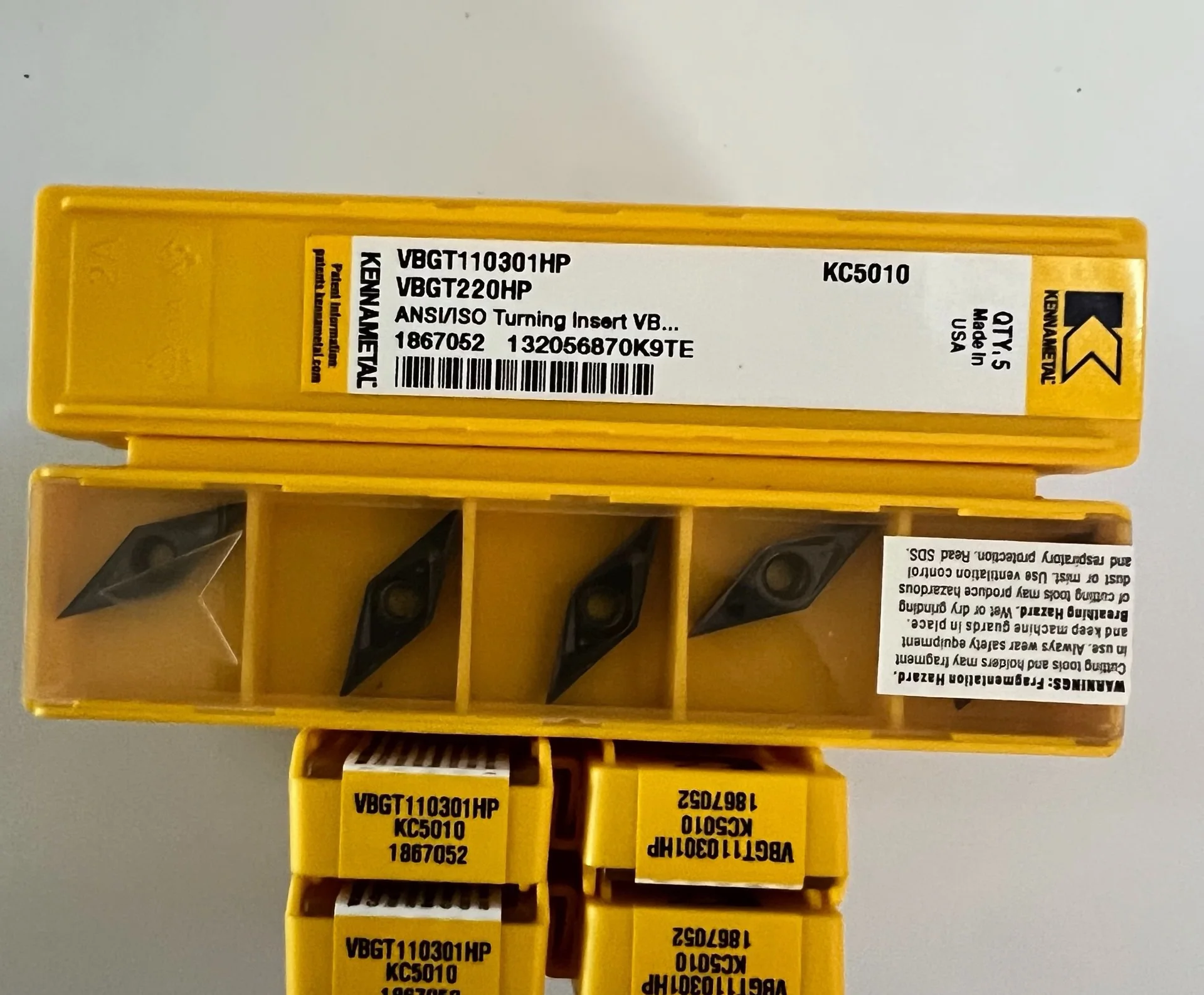 

Hard alloy cutting blades VBGT110301HP KC5010