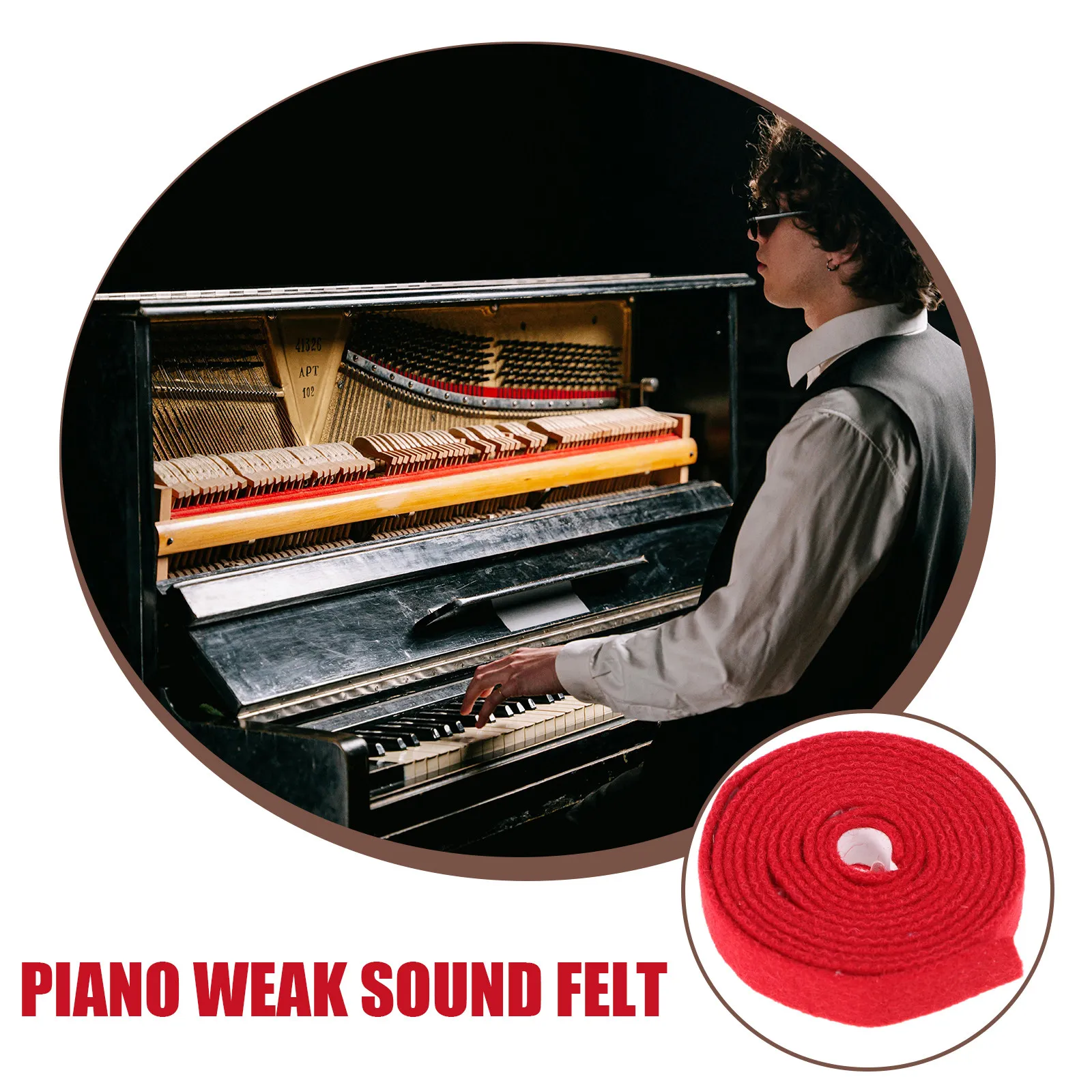 Piano Felt Accessories Soundproofing Pads Double-Sided Adhesive Keyhole Felt Piano Mute Pads Protect Keyboard Improve - view 2