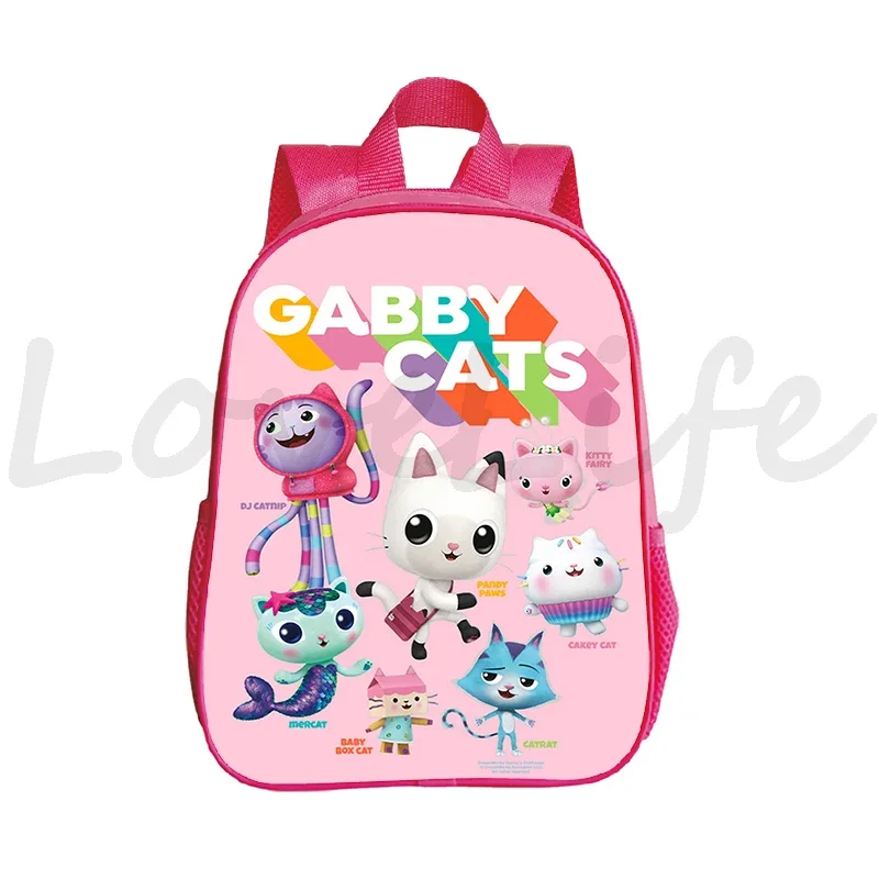 Rosa Gaby's Puppenhaus Rucksäcke Kinder Mädchen Schult aschen 12 Zoll Bücher tasche Kinder 3D Anime Cartoon Rucksack Mujer Geschenke Mochila