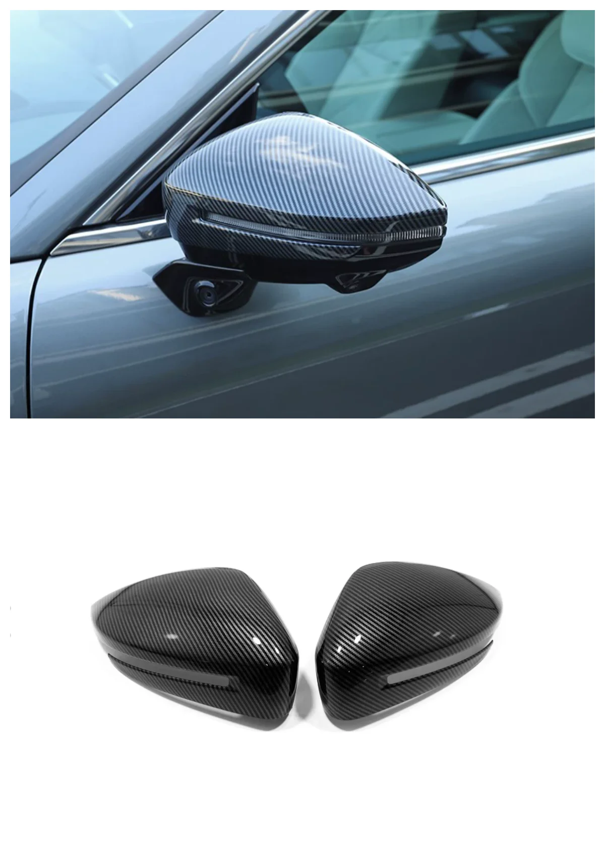 Suitable for the 2022 Geely ZEEKR001 rearview mirror cover frame rearview mirror rain eyebrow frame decoration 2-piece set