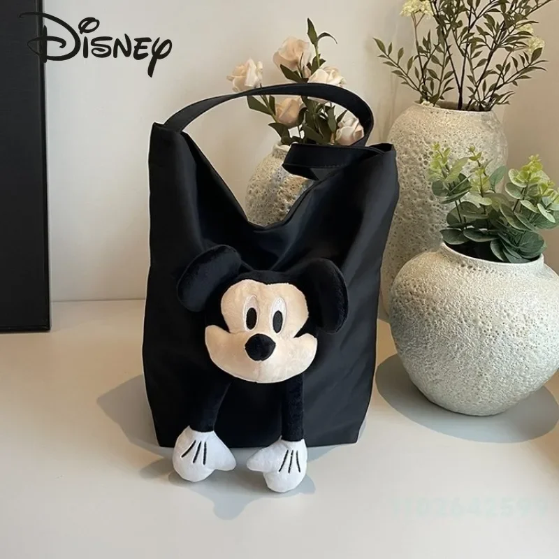 Disney Mickey 2024 New Women's Handbag Fashion High Quality Women's Shoulder Bag Cartoon Versatile Casual Girl Storage Bag