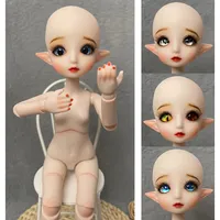 New Elf Doll Handmade DIY 30cm Doll 1/6 BJD Doll Whole Doll Joint Movable Doll Kids Girls Toy Gift (Open Head) Toys for Girls