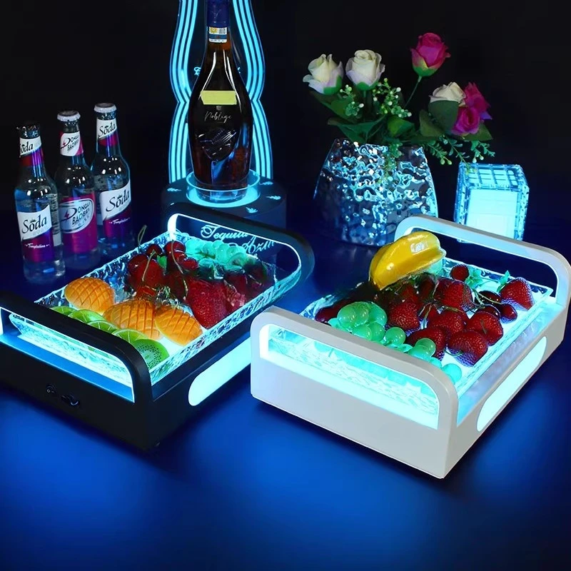 

Glowing LED Fruit Tray Illuminated Snack Plate for Bar KTV Nightclub Spa Snack Bowl Decorative Serving Platter for Party Supplie