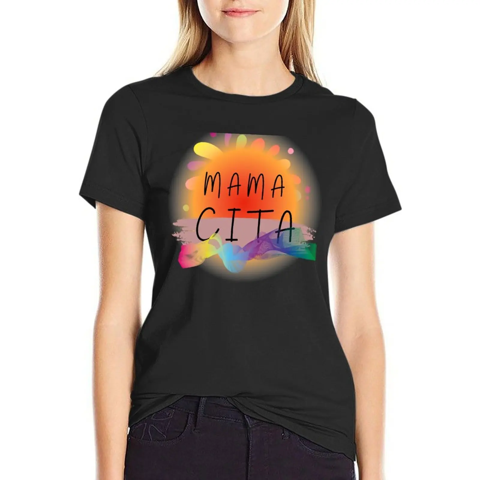 

Mama Cita T-Shirt summer top animal print shirt for girls blacks sports fans Summer Women's clothing