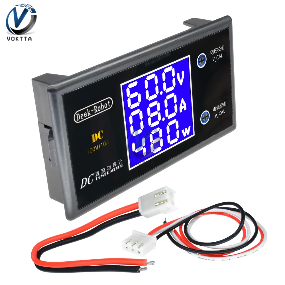 DC 0-100V 10A Tester di tensione e corrente LCD Voltmetro digitale Amperometro Wattmetro ad alta precisione Misuratore di potenza Tester rilevatore di volt