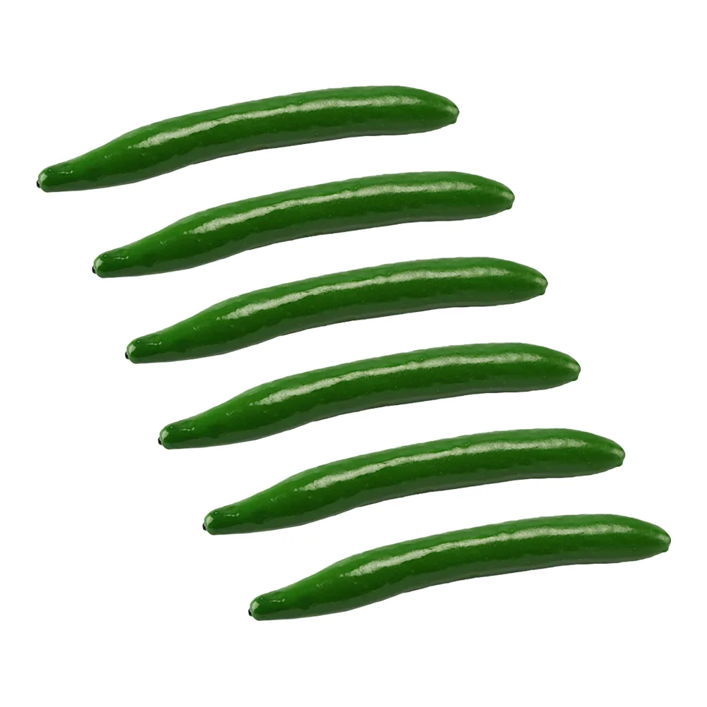 6 Pcs Simulation Cucumber Model Models Vegetable Photo Prop Toy Realistics Cucumbers Props