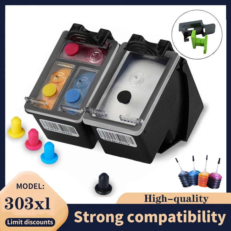 

303XL Ink Cartridge Compatible for HP 303 HP303 303xl Envy Photo 6220 6222 6230 6232 6252 6255 6234 7130 7134 7830 303xl Printer