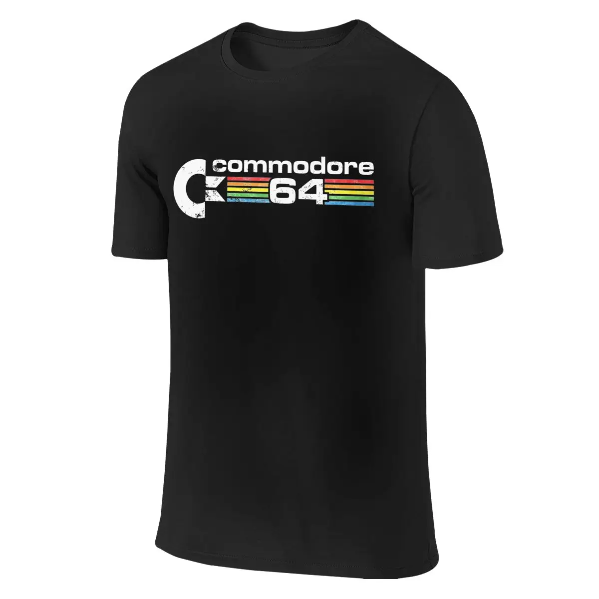 Commodore 64 Retro Logo T-Shirts for Men Casual Pure Cotton Tee Shirt Crew Neck Short Sleeve T Shirts 6XL Tops