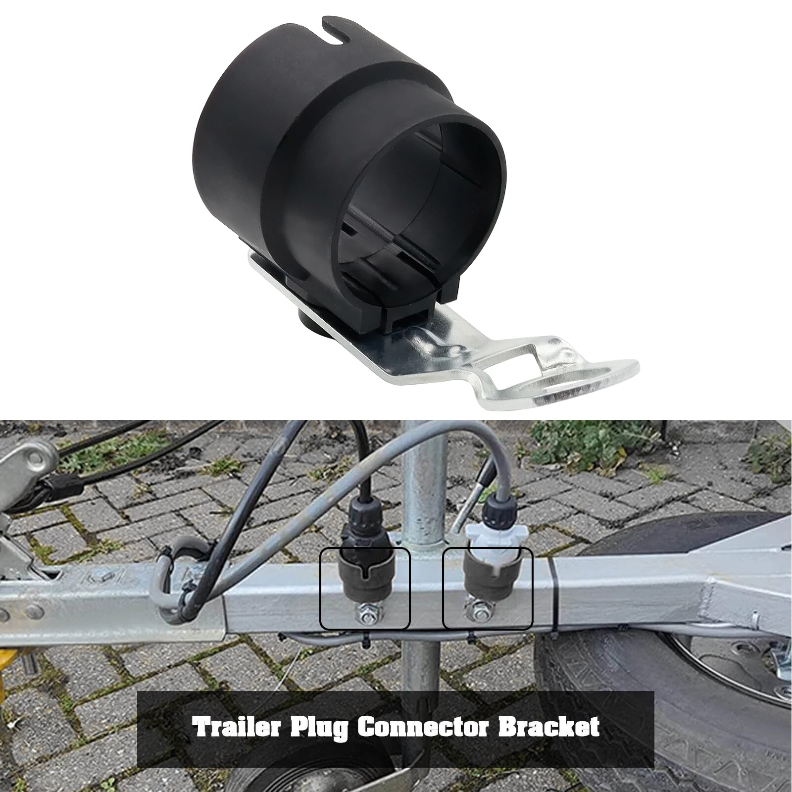 Trailer Dirt Protection Plug Adapter Plug Holder for 7Pin 13Pin Round Trailer Connector Bracket RV Camper Caravan Parts Black